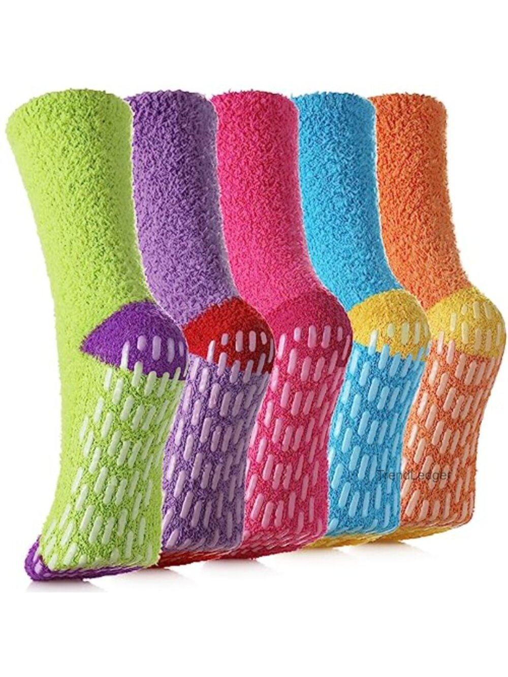 Fuzzy Non Slip Slipper Socks Grips Cozy Women's Polyester Spandex